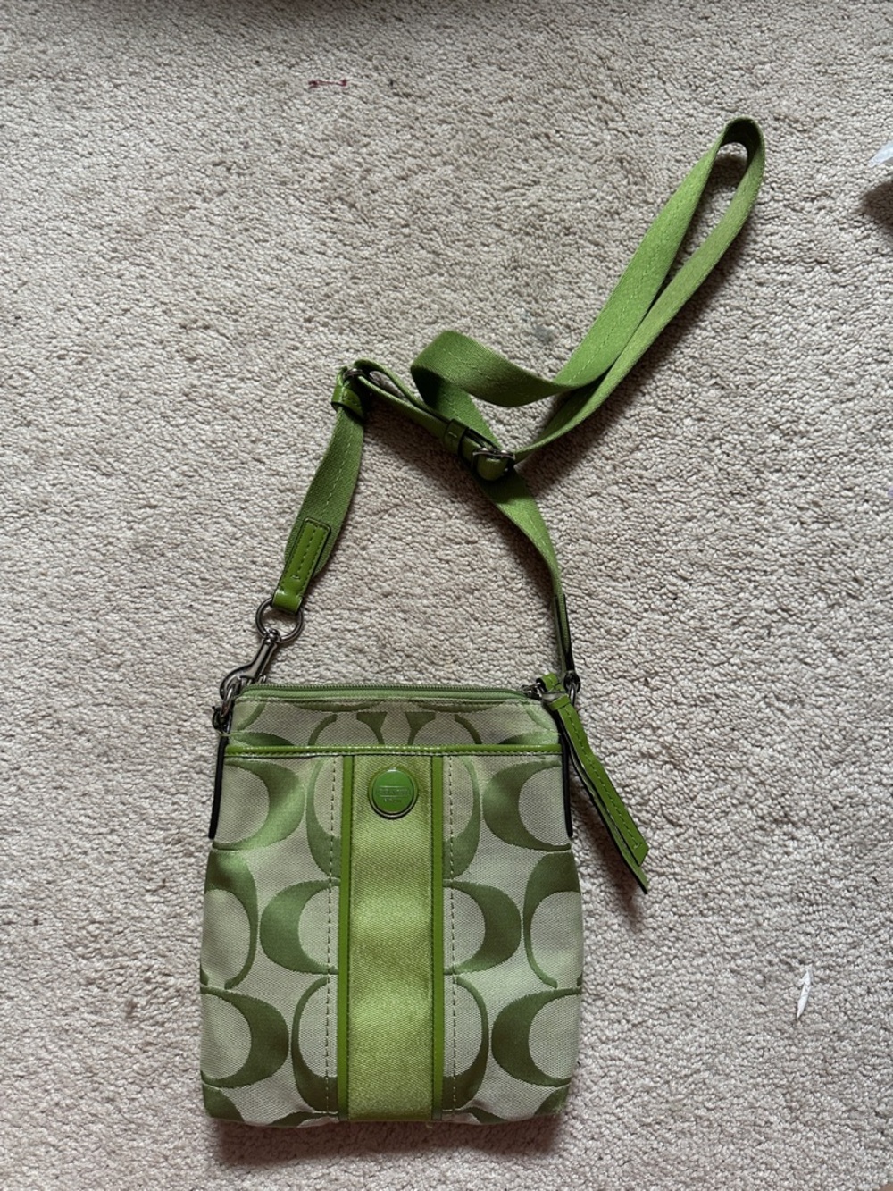Coach Lime Green Signature Crossbody Bag